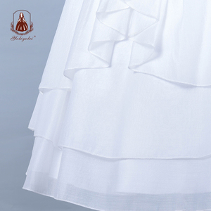 Abito da principessa abbigliamento per bambini festa di nozze manica corta pizzo <span class=keywords><strong>bianco</strong></span> lungo Fluffy Girl Toddler Princess Dress per bambine - Product Image 6