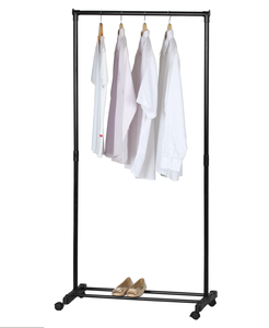 Stendibiancheria in Ferro a Palo Singolo con Ruote per Balcone, <span class=keywords><strong>Appendiabiti</strong></span> e Portabiti - Product Image 1