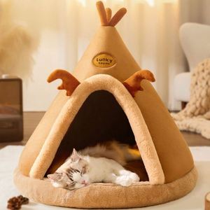 Pet Warm <b>Tent</b> Nest Rabbit Plush Crystal Velvet Looped Fleece Lining Multi-layer Solid Luxury Modern Anti-Slip Easy Clean - Product Image 2