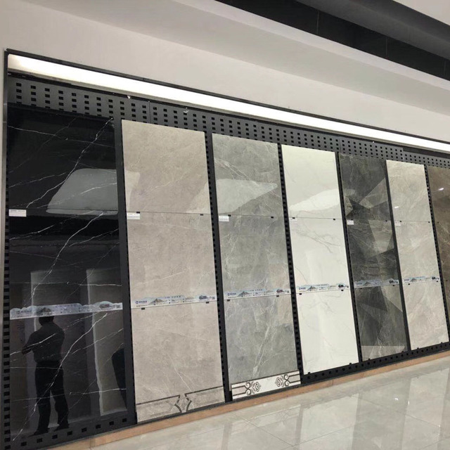 Perforated Double Sides Customized Size Adjustable Wall Panel Tile Display Rack Marble Quartz Granite Stand