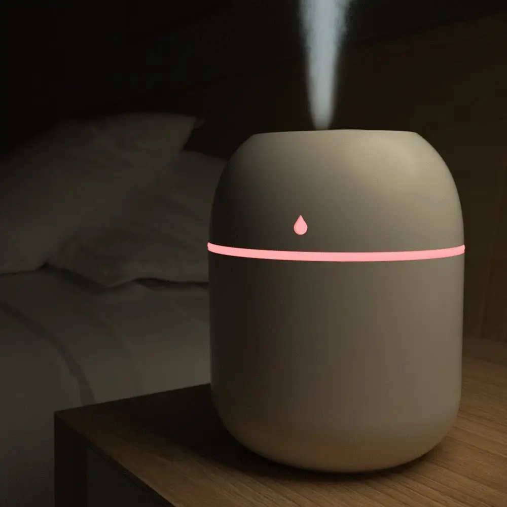 Humidifier portabel Mini ultrasonik 220ml, Diffuser Mobil Rumah Tangga bahan ABS, Nebulizer meja dengan sertifikasi CE ROHS