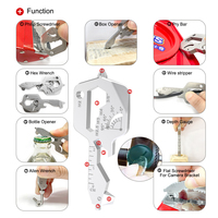 Porte-clés multifonctionnel 20-en-1 EDC personnalisé avec logo, gadget compact polyvalent, outil multifonction pour cadeaux d'affaires promotionnels