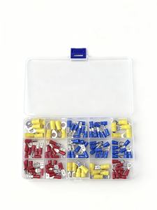 Kit de connecteurs à sertir isolés thermorétractables en PVC, bornes en laiton, cosses à fourche, cosses à anneau, cosses de câble étanches pour l'automobile - Product Image 1