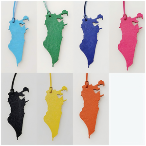 Pays du Moyen-Orient transfrontaliers pendentif en forme de carte sac à main en cuir PU accessoire voyage Souvenir carte emblème étiquette - Product Image 6