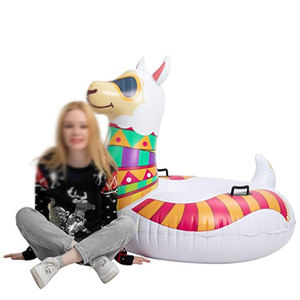 Bouée gonflable Waterhan en PVC en forme de lamas, tractable, pliable, équipement d'hiver sécurisé, emballée pour les jeux d'enfants en extérieur en famille - Product Image 5