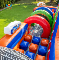 Parcours d'obstacles gonflable en PVC écologique, personnalisable pour événements sportifs, carnavals scolaires et locations de fêtes