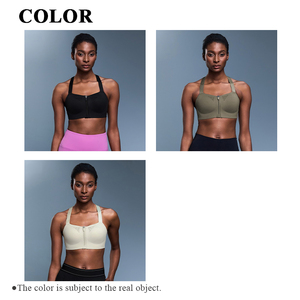 Top Deportivo Corto con Cierre Frontal para Mujer, Ropa Deportiva Transpirable, con Soporte y Tirantes Ajustables, para Gimnasio, Fitness, Yoga - Product Image 3