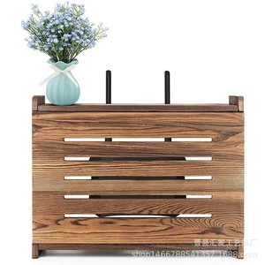 Boîte de rangement pour routeur en bois, organisateur de câbles mural en bois massif pour la maison et le bureau - Product Image 2
