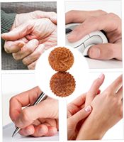 Bolas de masaje de madera con forma de durián para aliviar el estrés y hacer ejercicio con los dedos