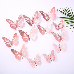 Commercio all'ingrosso della fabbrica bouquet accessori farfalla vuota adesivo da parete 3D in metallo casa da salotto bambola - Product Image 4