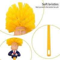 Brosse de toilette au design amusant avec rotation à 360° °   Outil de nettoyage de salle de bain innovant, base à drainage rapide et poils jaunes