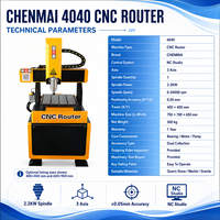 Machine de fraisage CNC 3 axes 4040 Shandong Chenmai, plateau de travail 400x400mm, moteur de broche 2.2kW, précision de positionnement répétitif de 0.05mm