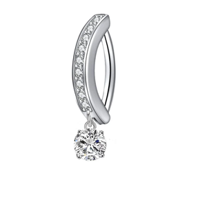 ASTM F136 titanio 14G anello <span class=keywords><strong>ombelico</strong></span> con zircone cubico a goccia penzoloni Clicker <span class=keywords><strong>ombelico</strong></span> anello Sexy donna Piercing gioielli - Product Image 6