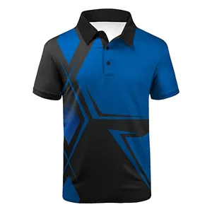 Custom Design Sublimação Mens Golf Polo Shirt Manga Curta Ténis Secagem Rápida Correndo Caminhadas Pesca Polo T Shirt