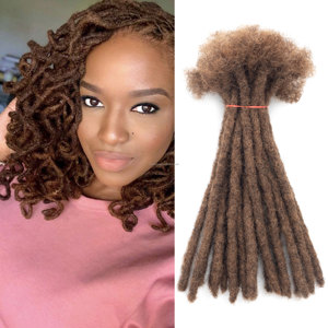 100% cheveux humains Dread Lock tresse 4 '' - 24'' naturel Afro <span class=keywords><strong>bouclé</strong></span> Crochet Locs Extensions cheveux humains pour femmes/hommes noirs - Product Image 1