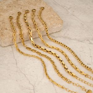 Bracelets chaîne vintage tendance en acier inoxydable 316L plaqué or 18 carats, bijoux <span class=keywords><strong>de</strong></span> mode étanches, Pulsera Mujer, Bijoux Femme - Product Image 1