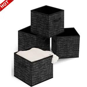 Bán Buôn 13 Inch 4 Gói In Ấn Vải Cube Hộp Thùng Có Thể Gập Lại Tổ Chức Cho Tủ Quần Áo Lưu Trữ