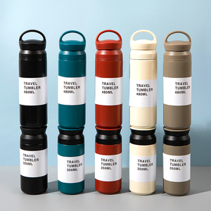 Wholesale 350/500ml 304 Stainless Steel Travel Mug Customized Double Wall <b>Thermos</b> Vacuum Flask Handle 6-12 Hours Thermal LED - Product Image 1