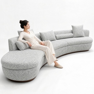 Canapé quatre places en tissu peluche moderne JM Regal, rembourré et confortable pour salon spacieux, idéal pour les commandes en gros - Product Image 5