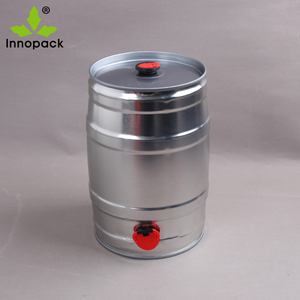 Seau rond en métal <span class=keywords><strong>5L</strong></span> personnalisé en usine <span class=keywords><strong>avec</strong></span> <span class=keywords><strong>robinet</strong></span> canette de bière vide argentée de bonne qualité de 5 litres pour l'emballage - Product Image 2