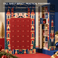 Calendrier de l'Avent Festif en Forme de Tour avec Mini-Présentations, en Matériaux Recyclés, Fermeture Magnétique, Design Personnalisable