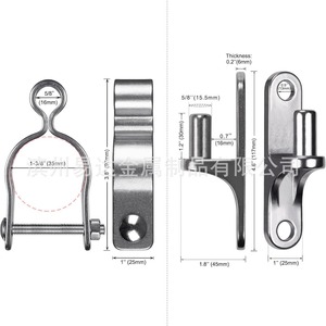 Kit de Bisagras para Puerta de Granja de Acero Inoxidable 304, Diámetro de Fijación de 35 mm, Fácil Instalación, Diseño Industrial - Product Image 3