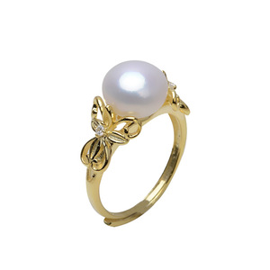 Bague ouverte ajustable en argent S925 Wenchi avec papillon, perle 9-10, accessoires DIY tendance, plateau vide 4466 16808 Chine - Product Image 5