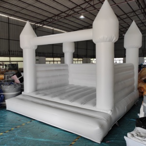 Trắng nhà bị trả lại thương mại sang trọng đám cưới màu trắng Bouncer nhảy Inflatable lâu đài - Product Image 6