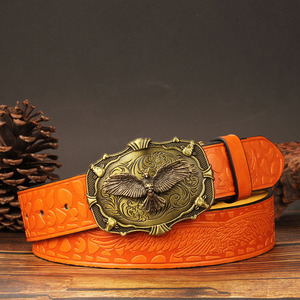 <span class=keywords><strong>Ceinture</strong></span> décontractée imprimée en alliage de style <span class=keywords><strong>western</strong></span> cowboy avec <span class=keywords><strong>boucle</strong></span> en forme d'aigle, tendance rétro, pour jeans en denim - Product Image 5