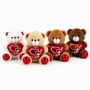 <span class=keywords><strong>Orsacchiotto</strong></span> Teddy Bear Spagnolo 'Te Amo' <span class=keywords><strong>da</strong></span> 30cm con Cuore Rosso Metallizzato, Peluche Morbido, Regalo di San Valentino o Compleanno per la Fidanzata - Product Image 1