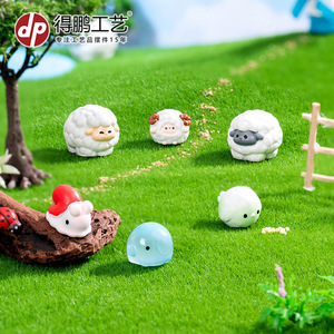 Dp <b>Miniature</b> Sheep Figurines Resin Animal Garden Ornaments Indoor Outdoor Decor - Product Image 3