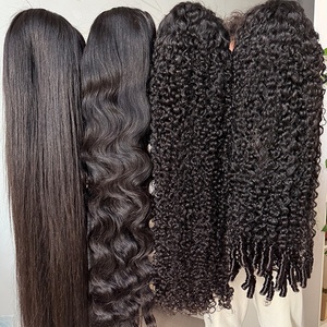 Parrucca Burmese Pixie Curly all'Ingrosso con Cuticole Allineate di <span class=keywords><strong>Capelli</strong></span> Vergini Grezzi 100% Naturali Umani Parrucca Frontale in Pizzo HD 13x4 13x6 di <span class=keywords><strong>Capelli</strong></span> Umani - Product Image 1
