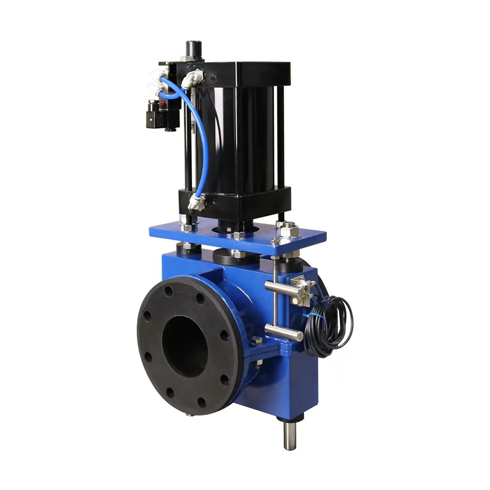 Pneumatic low pressure pinch valve self-cleaning slurry valve for mining
