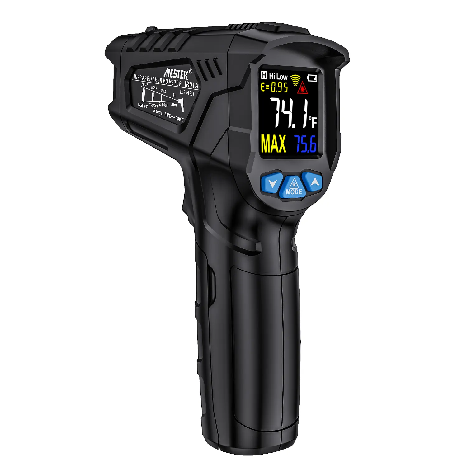 MESTEK — thermomètre numérique Laser infrarouge, 50-380C, hygromètre, mesure de température, 12 points