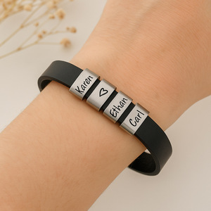 Blank Leather Bracelet Set Custom Leather <b>String</b> Bead Jewelry Ornaments DIY Custom Leather Wrist Bracelets - Product Image 5