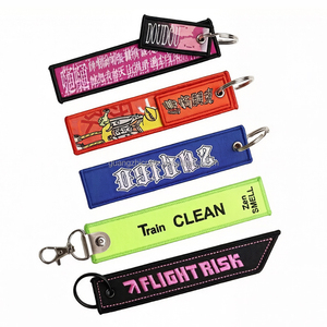 Fabricant OEM, porte-clés brodé style Freedom, logo personnalisé, porte-clés tissé avec anneaux porte-clés - Product Image 1