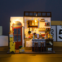 Casa de Muñecas en Miniatura Hongda 2025, Diseño Personalizado M2423, Tema de Cocina, Estilo Europeo Moderno, Kit de Casa de Muñecas de Madera para Armar