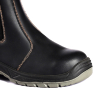 Sepatu keamanan jala hitam pria, sneaker kerja industri bernapas dengan penutup jari kaki baja PU Anti Slip kasual