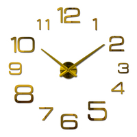 Jam tangan dekorasi ruang tamu jarum Quartz minimalis Nordic jam tangan keluarga akrilik bulat tanpa bingkai besar 3d stiker Jam Dinding