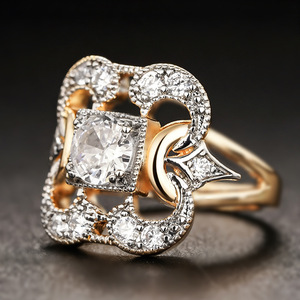 Anello Bicolore Stile Principessa per Donne, Elegante Gioiello da Dito alla Moda - Product Image 3