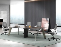 Table de conférence de bureau en bois OEM, meubles modernes, longues, personnalisées, pour 8 à 16 personnes