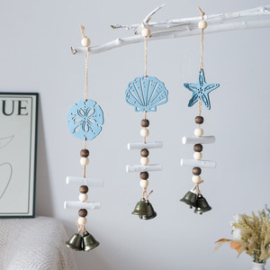 Carillon éolien en bois avec pendentif clochette, décoration intérieure pour salon, chambre, ornement côtier pour fête sur le thème de la plage - Product Image 4