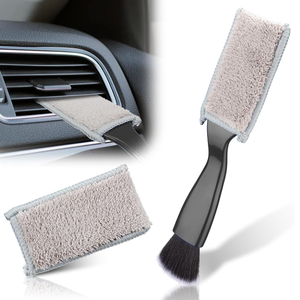 Cepillo de Doble Cabeza para <span class=keywords><strong>Limpieza</strong></span> de Autos, Cepillo de Detallado 2 en 1, Cepillo Portátil de Doble Extremo para Polvo con 2 Paños de <span class=keywords><strong>Limpieza</strong></span> - Product Image 1