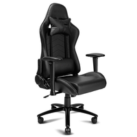Chaise de bureau pivotante haut de gamme 2026 Pro, confortable, entièrement noire, pour gaming, avec accoudoirs 2D en mousse moulée, Cadeira Gamer noire