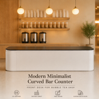Nouveau comptoir de réception commercial en MDF pour café, bar à thé au lait, boulangerie, studio de yoga, magasin de vêtements - Wabi-sabi