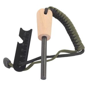 5/16" Thick Bushcraft Firesteel Wooden Handle Ferrocerium Rod <strong>Firestarter</strong> <strong>Stick</strong> with Paracord Handle - Product Image 4