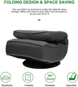 Silla de salón <span class=keywords><strong>plegable</strong></span> ajustable, sillón giratorio de 360 grados para juegos con almohada - Product Image 4