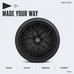 Jantes en alliage forgées satinées XINLAI de qualité supérieure, 19, 20, 21 pouces, 5x112, noires, multibranches, à déport profond, pour voitures Audi S4 Performance - Product Image 4
