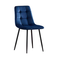 Chaises de salle à manger au design moderne et confortable, avec assise en velours et pieds en métal, pour la maison, le bureau et les appartements