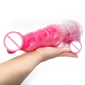 Artificial Penis Curved Shape <b>Dildo</b> Silicone Sex Toy Large Knot <b>Dildo</b> With Ball and Sucker Sex Masturbators Adult Erotic Product - Product Image 3